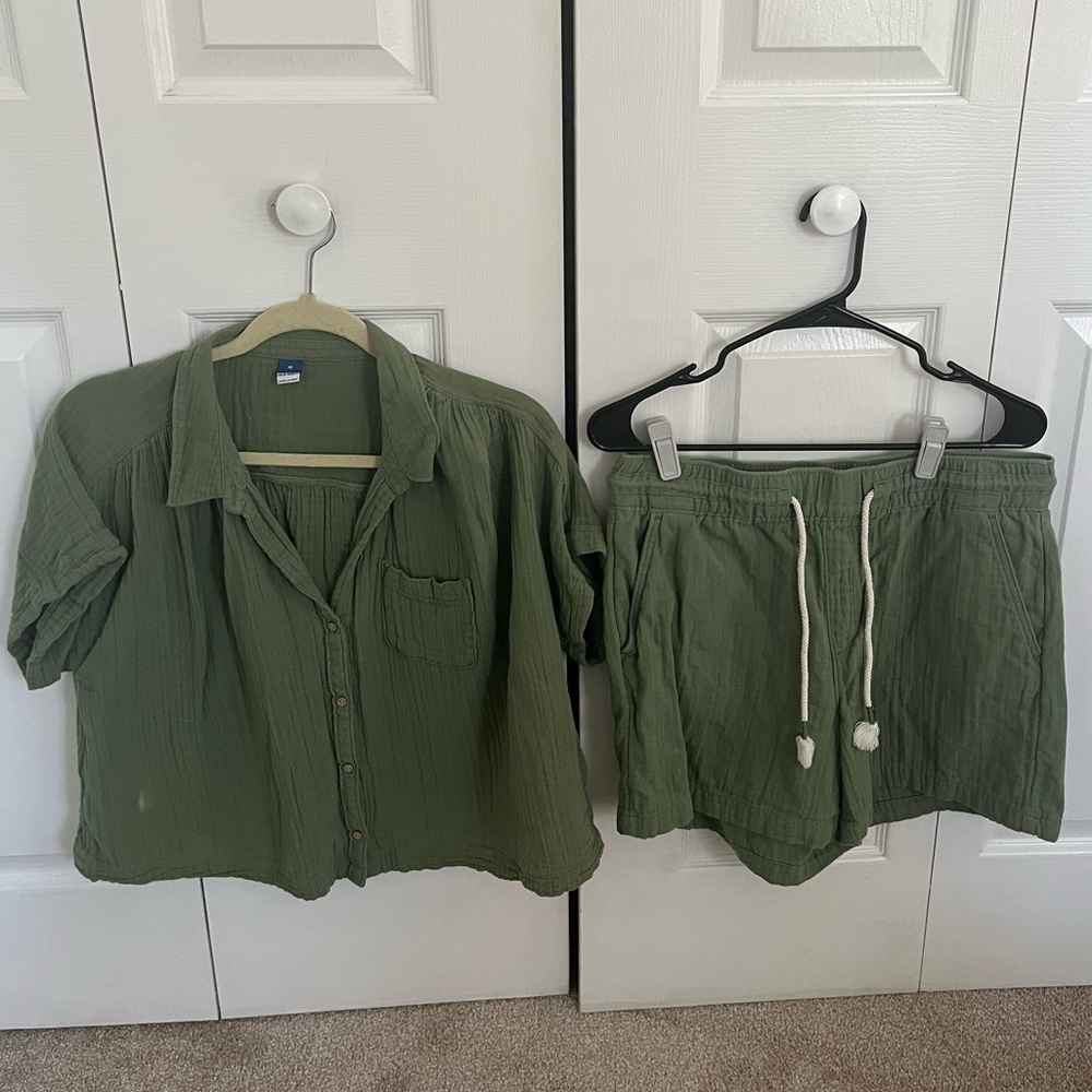 Old Navy cotton set, green, medium